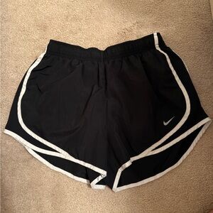 Nike Women's Black and White Athletic Shorts